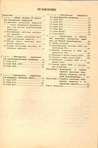 Аналоговые интегральные микросхемы для бытовой радиоаппаратуры
